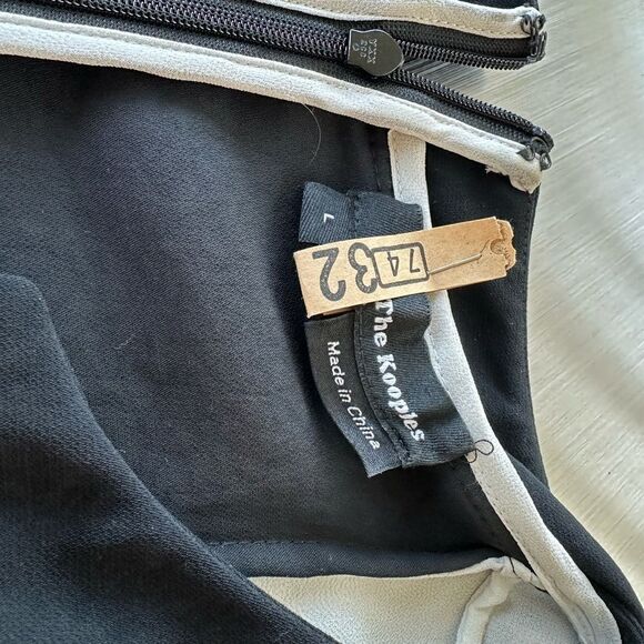 The Kooples black and white sleeveless dress with back zipper. Size large - Picture 10 of 14